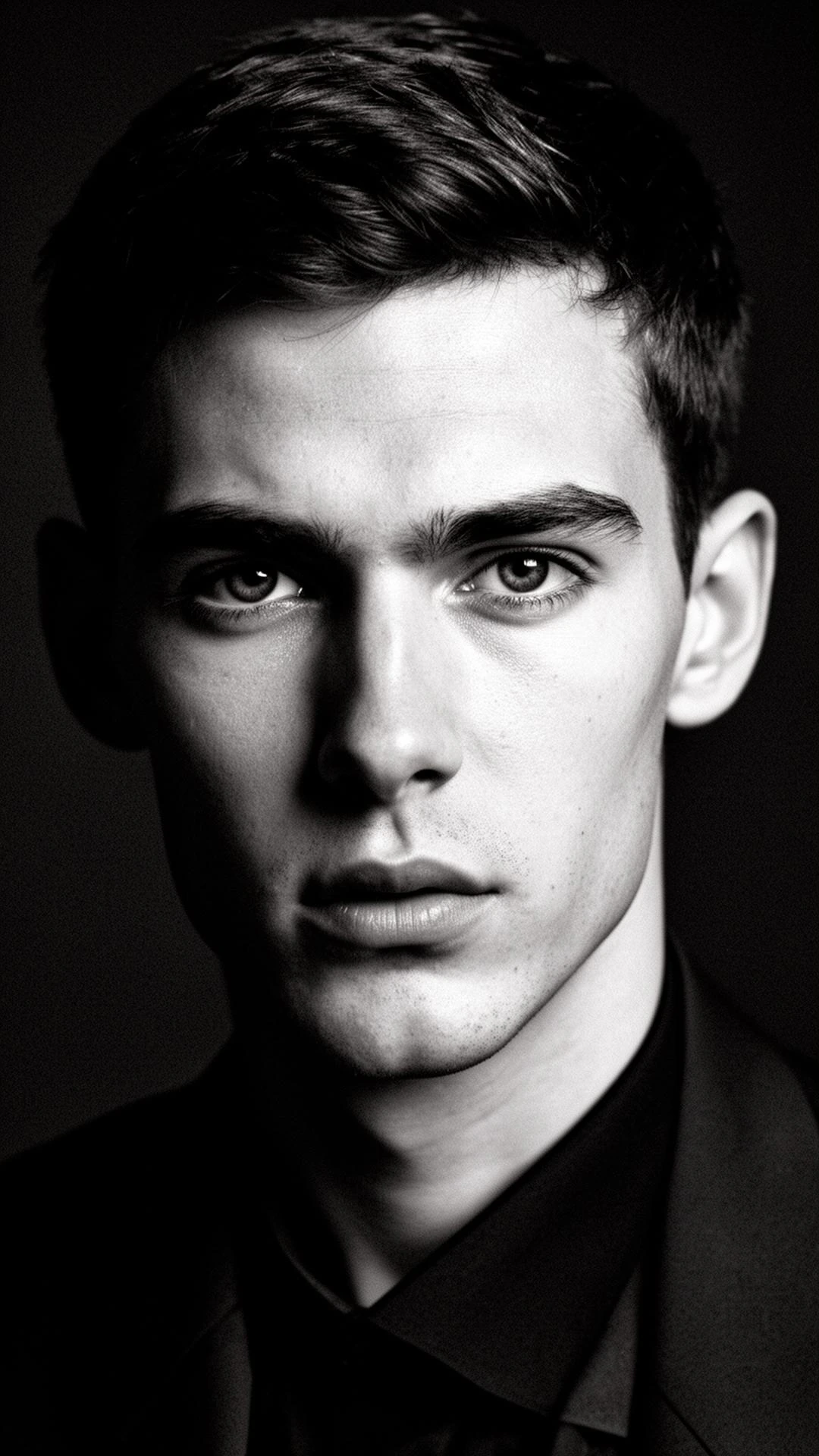 A close monochrome portrait focused on the eye